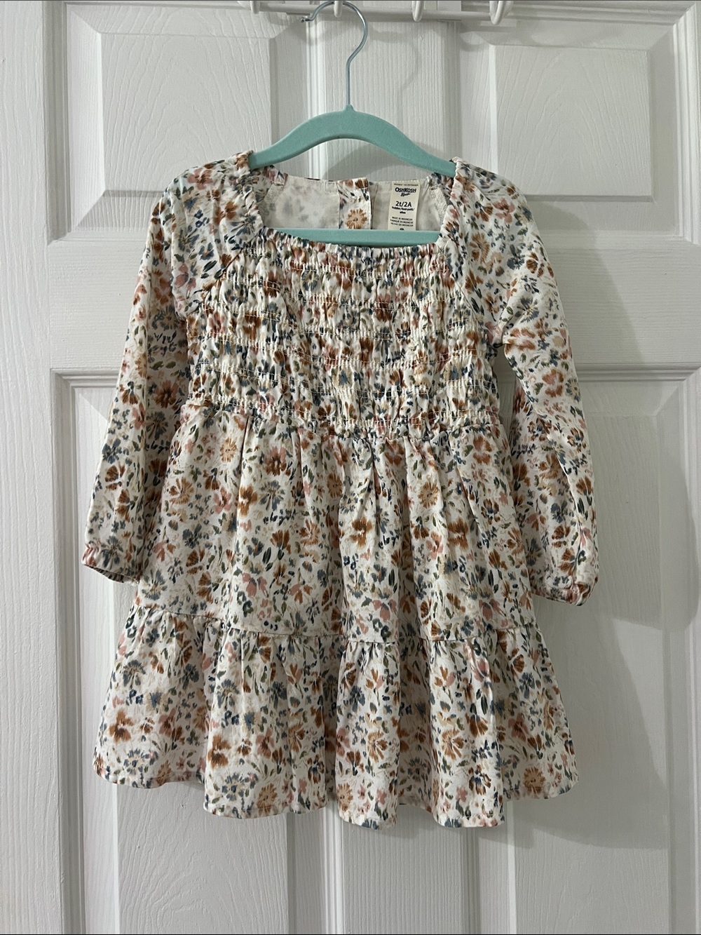 OshKosh B'gosh Cream Dress with Rust & Blue Floral